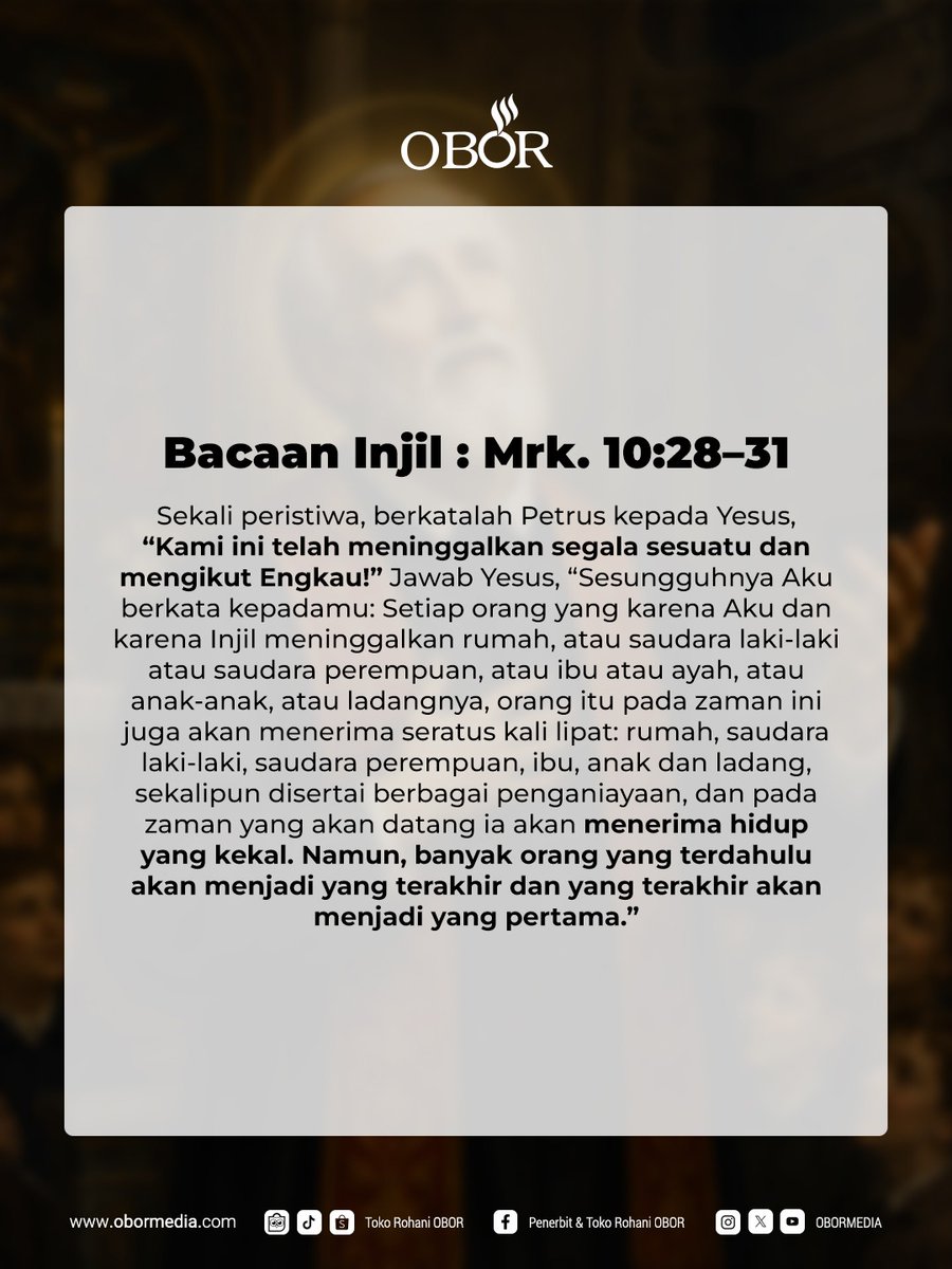 obormedia's tweet photo. Peringatan Wajib St. Filipus Neri - 26 Mei 2026

📖 Renungan Harian Katolik dari buku ZIARAH BATIN

🛒 Tersedia di:
https://t.co/7YLr00egbu
🌐 https://t.co/4rzvve8H65
📱 Tokopedia, TikTok Shop &amp; Shopee: Toko Rohani OBOR https://t.co/6iAEIO3GSM