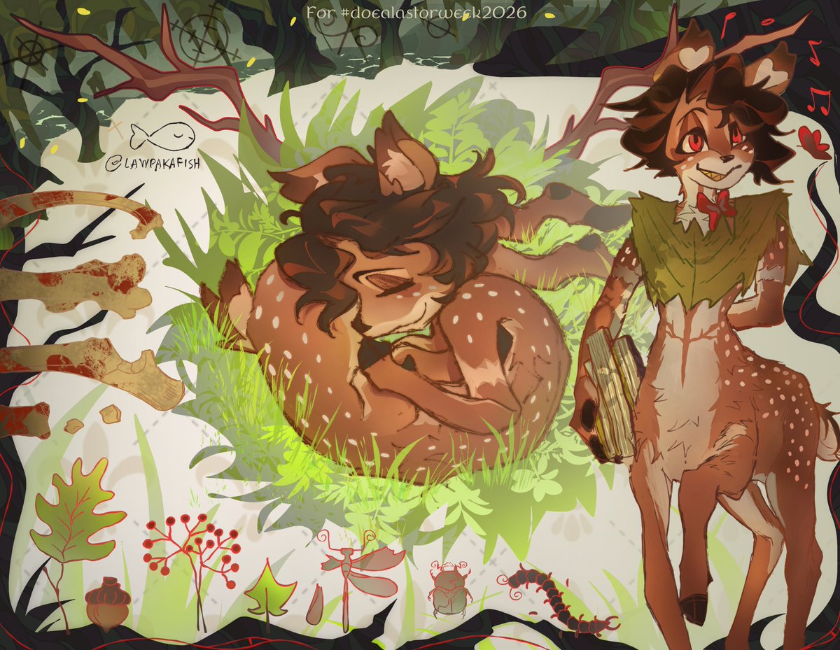 lawpakafish's tweet photo. #DoeAlastorWeek2026 Day 6: Bambi 🦌

#hazbinhotel #alastor #femalastor https://t.co/n7CZMbRMx4