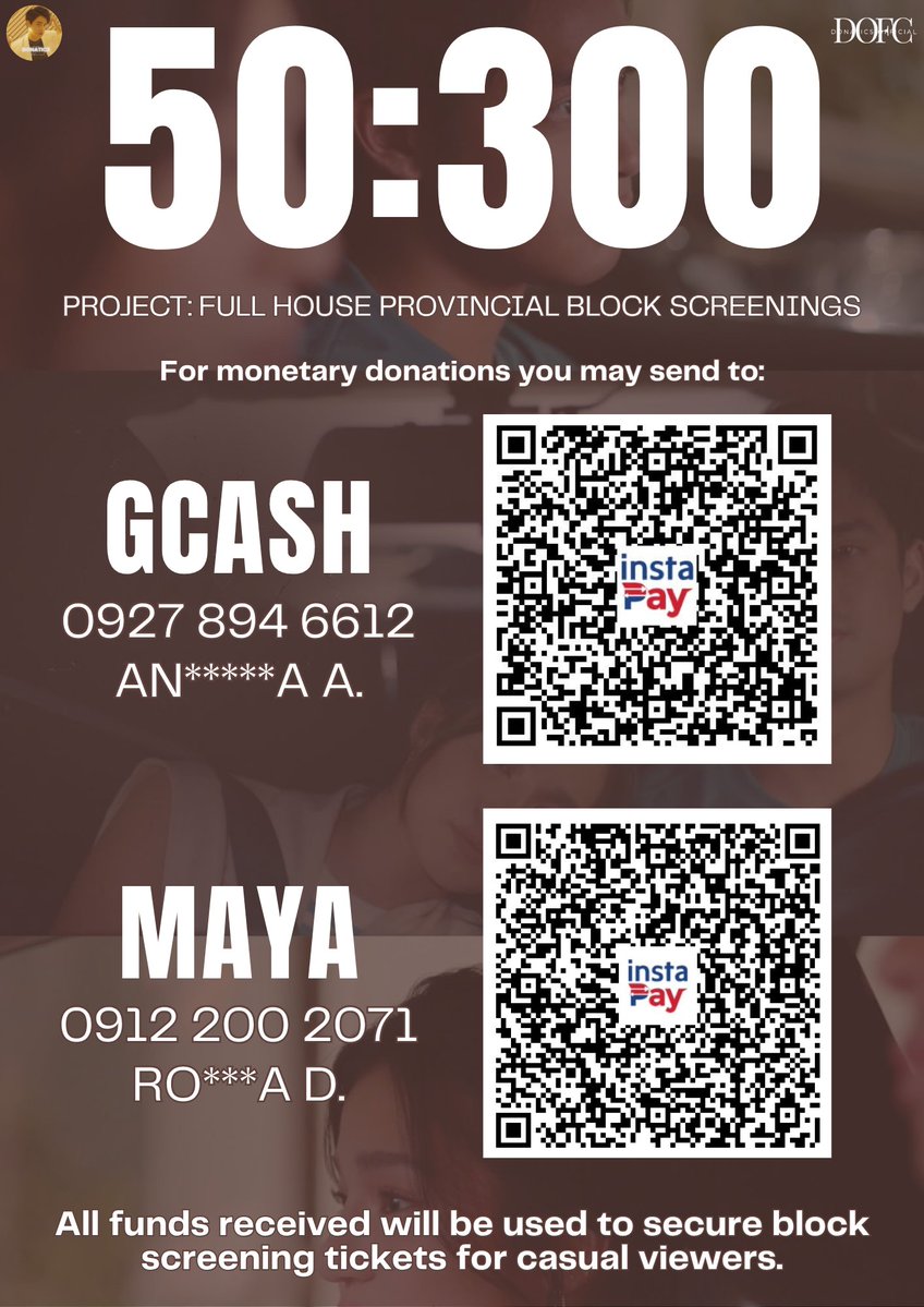 DONATICSOFC's tweet photo. ₱50 : 300 Fans MATCHING CHALLENGE 

A small amount from many hearts can already make a huge difference for our Project: Full House provincial block screenings!

Help us secure more tickets for casual viewers, one contribution at a time!

#DonBelle #TayoSaWakas https://t.co/lzcwXI4vJJ