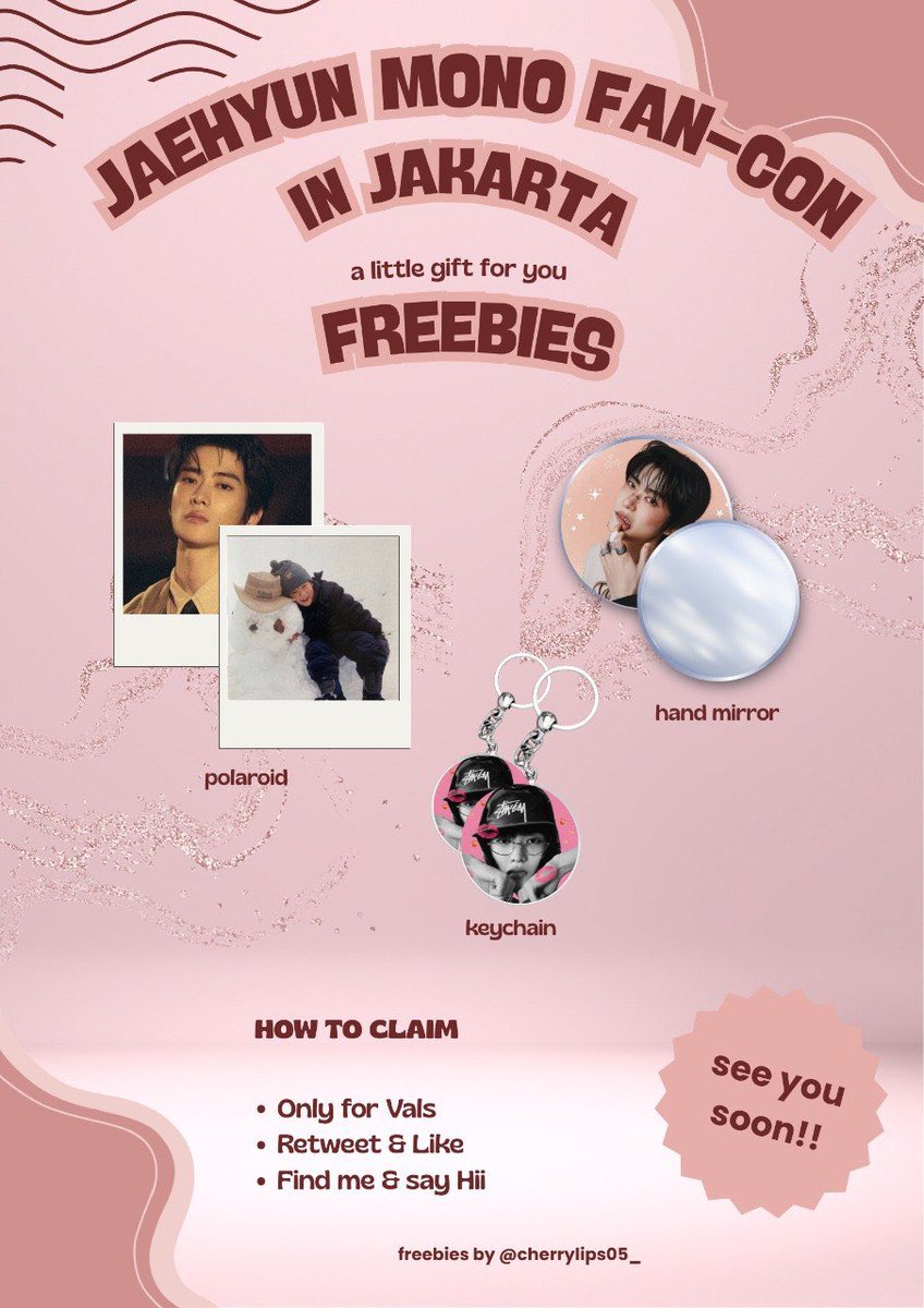 cherrylips05_'s tweet photo. [JAEHYUN MONO FAN-CON > IN JAKARTA ] 

Freebies by @cherrylips05_ 

📍 Tennis Indoor Senayan 
🗓️ 20 June 2026 
🍑 Open for trade 

How to get? Detail on pict ❤️ https://t.co/IbQzQbfHV8