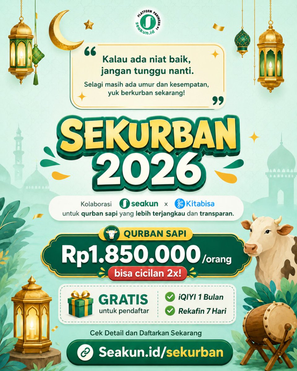 helloseakun's tweet photo. @bvtrass ga mesti ratusan juta mah kalo mau kurban, bisa lewat https://t.co/OXsqCaBoyQ aja cuman 1,8jtan aja kak. udah lebih murah dari semua mua nya mana dapet layanan iqiyi sebulan + rekafin 7 hari https://t.co/lsUrdm7jBv