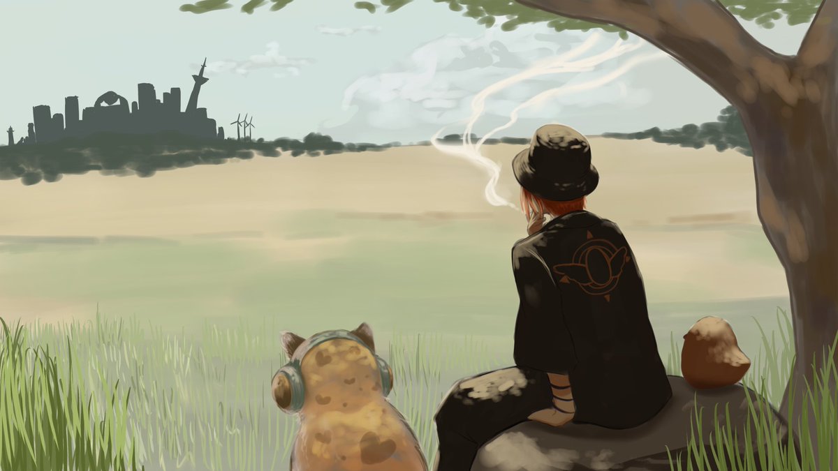 Akitsuppoi's tweet photo. 友人

#ちーの絵さんぽ
 #ひょう画廊 https://t.co/1rGqlK15QX