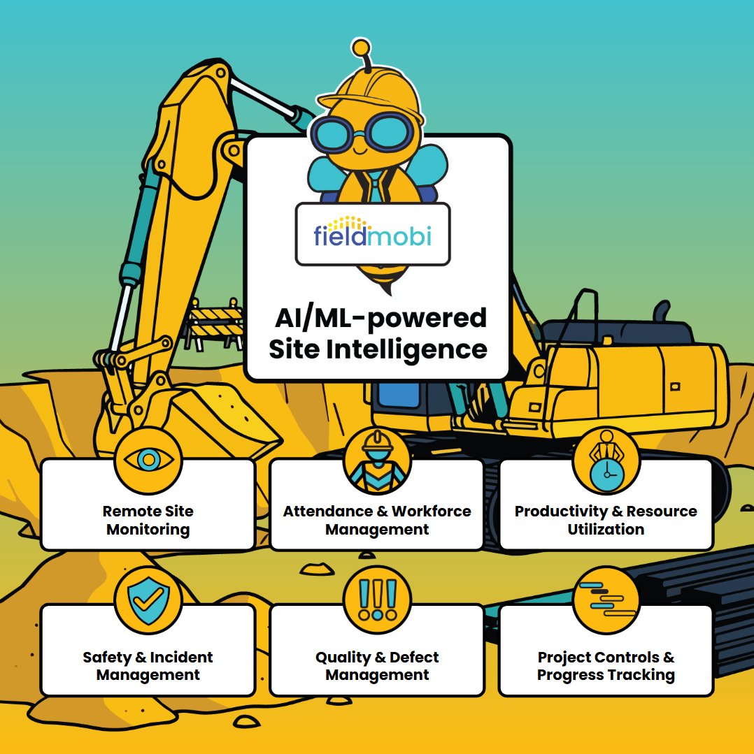 fieldmobi's tweet photo. The Fieldmobi AI/ML-powered Site Intelligence Solutions makes it possible to closely track multiple projects remotely, improving quality, productivity and preventing delays using cutting-edge technology.

Go to https://t.co/rWK3tTjv2j to find out more. https://t.co/C9amDk92AJ