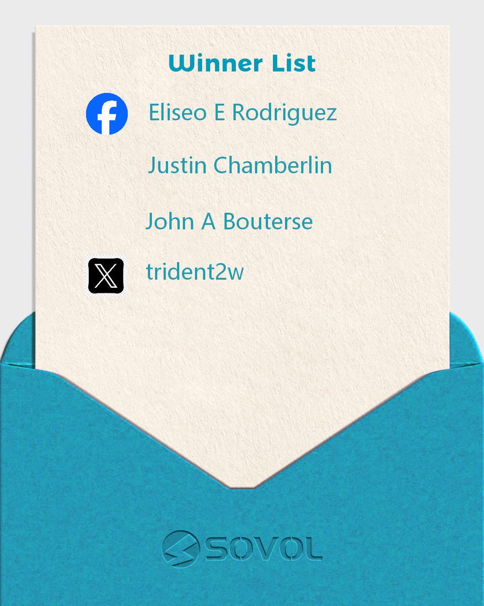 Sovol3d's tweet photo. 🤓Why Sovol Winners
🥰Thanks to all for the participation. Thank you for your support of Sovol over the past 7 years.
🎁The winners can send address information via Chat to claim the prize
#WhySovol #SovolCommunity #Sovol https://t.co/oFah2u5SPi