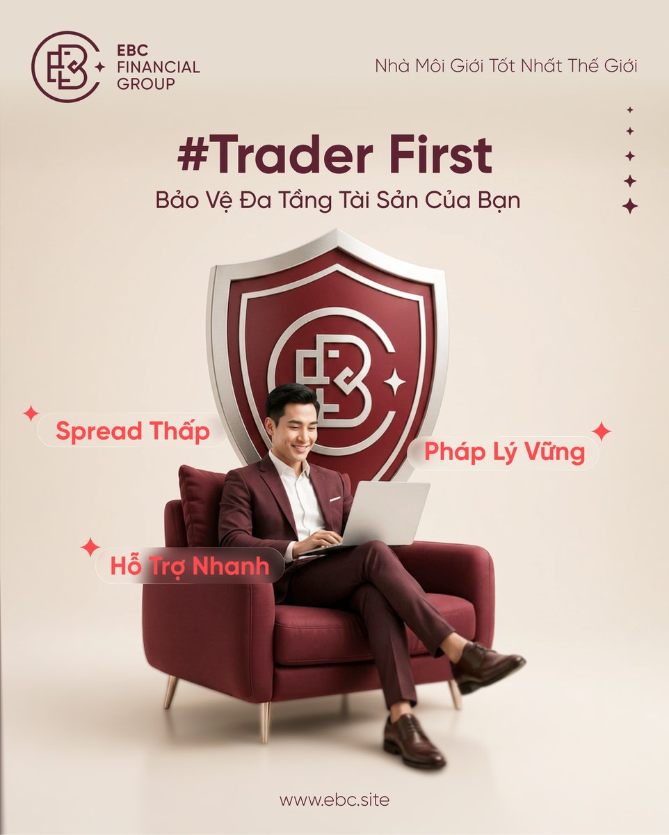 ebc_vietnam's tweet photo. #TraderFirst - Chọn EBC, chọn an tâm tuyệt đối.

Chỉ từ một phương châm, chúng tôi đã xây dựng hệ thống giao dịch nơi mà mọi giá trị đều quy về chung một mối, nhà giao dịch.

👉 Mức spreads cạnh tranh từ 0.0 pips.
👉 Hệ thống pháp lý nghiêm ngặt từ các tổ chức tài chính hàng đầu như FCA, CIMA, ASIC, FSCA.
👉 Đội ngũ hỗ trợ trực tiếp, giải đáp mọi thắc trong chốc lát.

Hãy để EBC trở thành tấm khiên vững chắc, bảo vệ nguồn vốn và thành quả giao dịch của bạn.