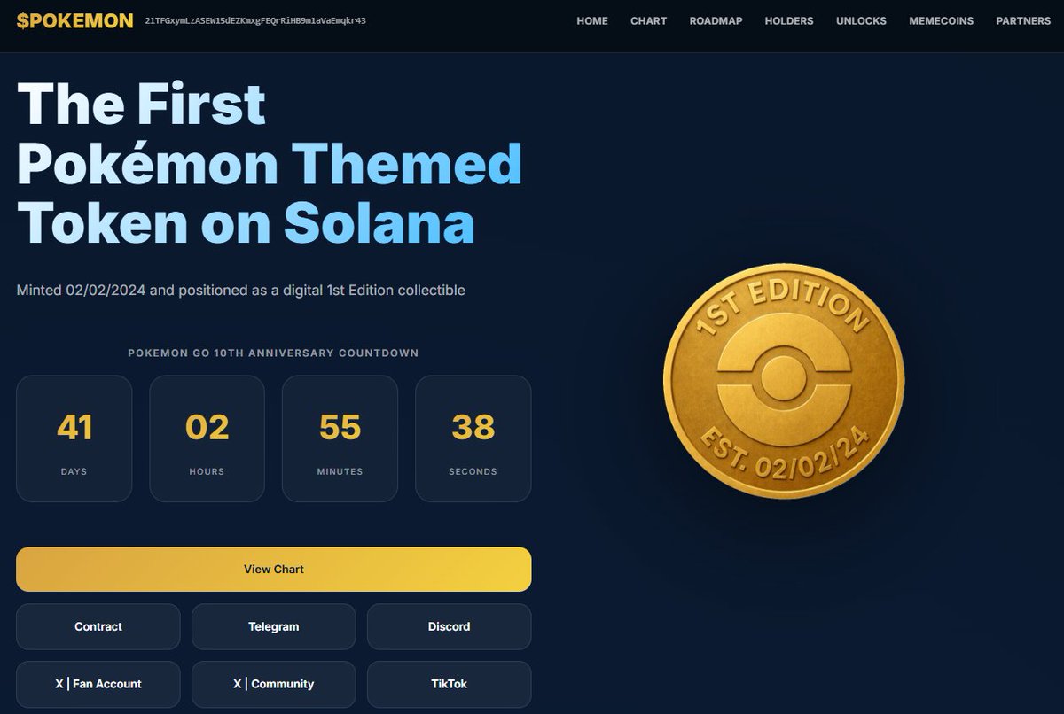 JashMorris's tweet photo. @moodywsw Have you come across $POKEMON - the first token on chain with that name? https://t.co/t9zqyy9daK