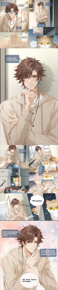 Heartsofkings_'s tweet photo. Heart-Flutter Moment | Feyd S1.4: What Could a Cat Possibly Be Up To?
All week at your place, the cat has been sweet and adorable.
Feyd isn't buying it for a second. He says it's only a matter of time before its true self comes out.
And right on cue, the moment Feyd shows up to take it home, the cat wants absolutely nothing to do with the plan and turns the whole thing into a game of hide-and-seek.
By the end of it, a completely bedraggled Feyd and the cat have both ended up staying the night,
though one has to ask: whose little scheme was this, really?

"What could a cat possibly be up to? He just likes you, that's all."

#HeartsofKings #HonorofKings #Feyd