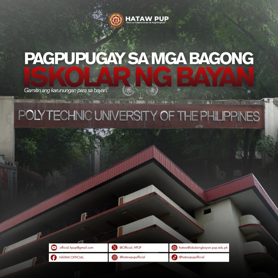 Official_HPUP's tweet photo. 𝗣𝗔𝗚𝗣𝗨𝗣𝗨𝗚𝗔𝗬 𝗦𝗔 𝗠𝗚𝗔 𝗠𝗔𝗞𝗔𝗕𝗔𝗚𝗢𝗡𝗚 𝗜𝗦𝗞𝗢𝗟𝗔𝗥 𝗡𝗚 𝗕𝗔𝗬𝗔𝗡! ❤‍
 
𝗔𝗻𝗴 𝗛𝗮𝘁𝗮𝘄 𝗣𝗨𝗣 𝗮𝘆 𝗯𝗶𝗻𝗮𝗯𝗮𝘁𝗶 𝗮𝗻𝗴 𝗺𝗴𝗮 𝗯𝗮𝗴𝗼𝗻𝗴 𝗜𝘀𝗸𝗼𝗹𝗮𝗿 𝗻𝗴 𝗕𝗮𝘆𝗮𝗻! ✨

✍️/🎨: Jus Pagas

#PUPCET2026
#HatawPUP
#HPUP2526 https://t.co/hDMkQaTPJX