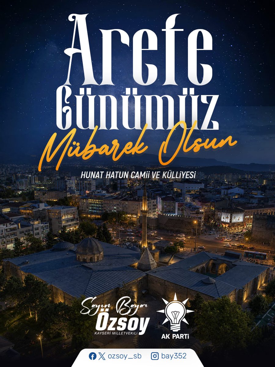 Ozsoy_sb's tweet photo. Rahmet, bereket ve paylaşmanın en güzel şekilde yaşandığı mübarek Kurban Bayramı arefesine ulaşmanın huzurunu yaşıyoruz.

Arefe günümüzün; birlik ve beraberliğimizi güçlendirmesine, gönüllerimize huzur, hanelerimize bereket getirmesine vesile olmasını diliyorum.

Bu mübarek gün vesilesiyle geçmişlerimizi rahmetle yad ediyor, tüm hemşehrilerimizin arefe gününü tebrik ediyorum.