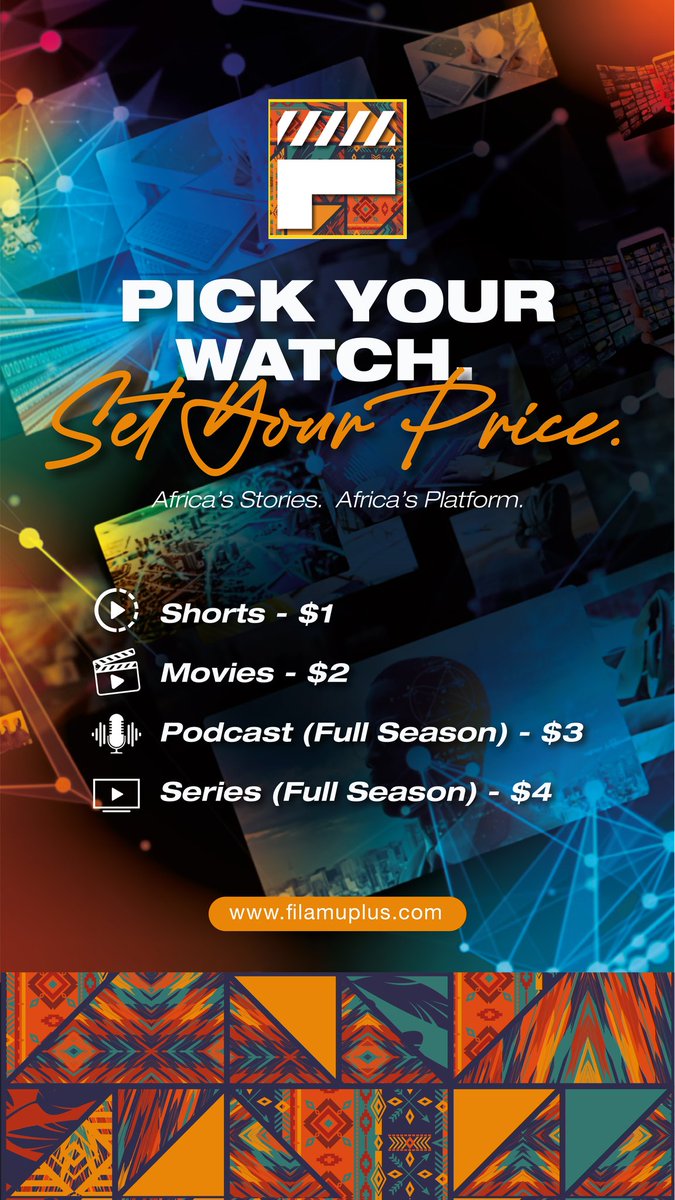 Filamu_Plus's tweet photo. Did you know that when you watch content on https://t.co/ucgxphQC0m, half the proceeds go directly to the filmmaker?
Support African filmmakers.

Africa's Stories.  Africa's Platform. https://t.co/dTSQOWR4ws
