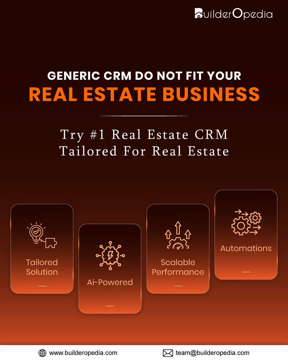 BuilderOpedia's tweet photo. Generic CRMs don’t understand the complexities of real estate.

You need a CRM built exclusively for developers, brokers &amp; sales teams that demand speed, automation, &amp; scalable growth.

🔗 https://t.co/VUVlpUYXXJ

#BuilderOpedia #RealEstateCRM #SalesAutomation #AIinRealEstate https://t.co/nPIpqQy14h