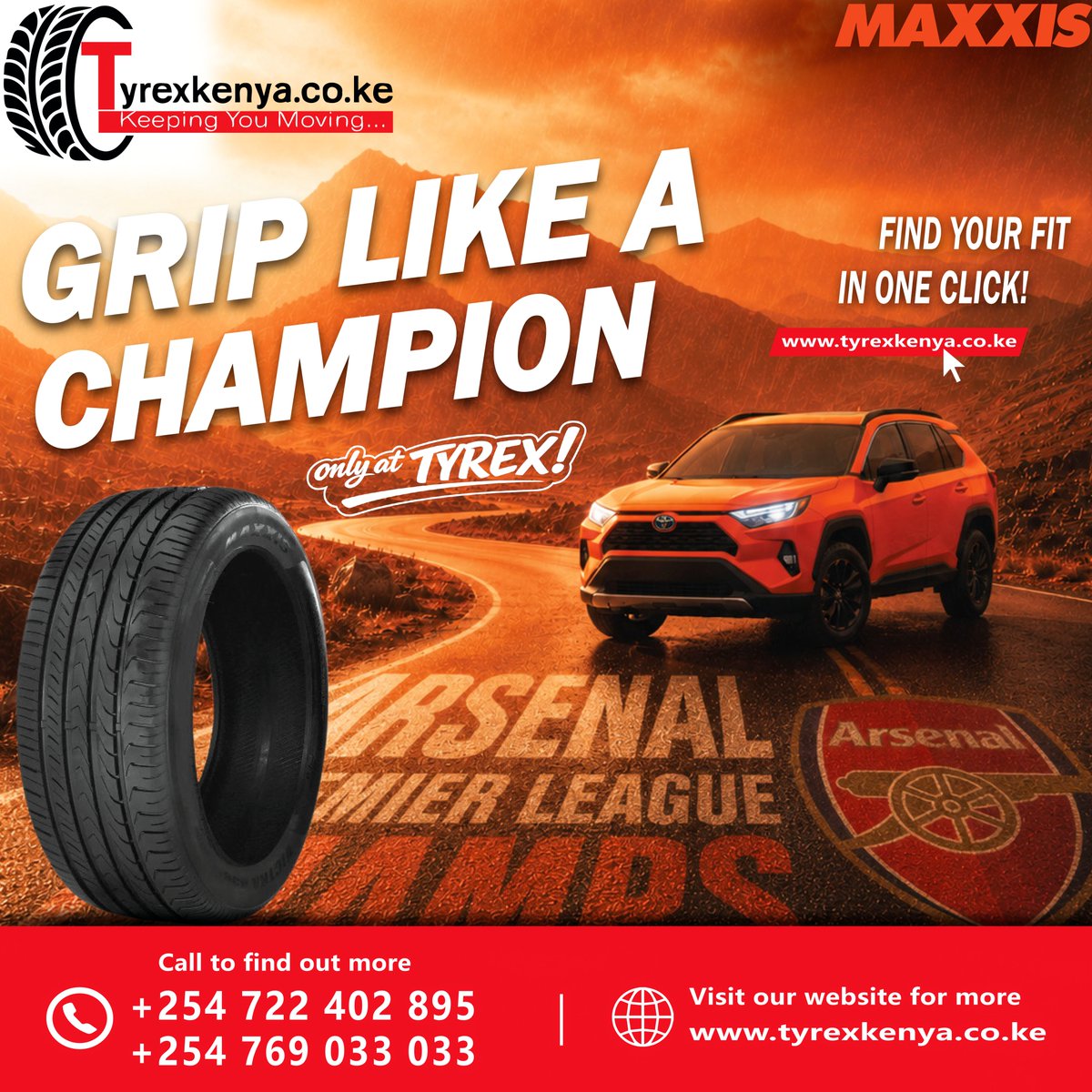 tyrexkenya's tweet photo. 🔥 GRIP LIKE A CHAMPION! 🏆
Take on every road with confidence using MAXXIS tyres at TYREXKENYA.
Whether it’s city streets or long highway drives, TYREXKENYA keeps you moving like champions!
📞 Call us today: +254 722 402 895 

🌐 Shop online: https://t.co/KI3HAjcMGr https://t.co/UAPlo04X1Y