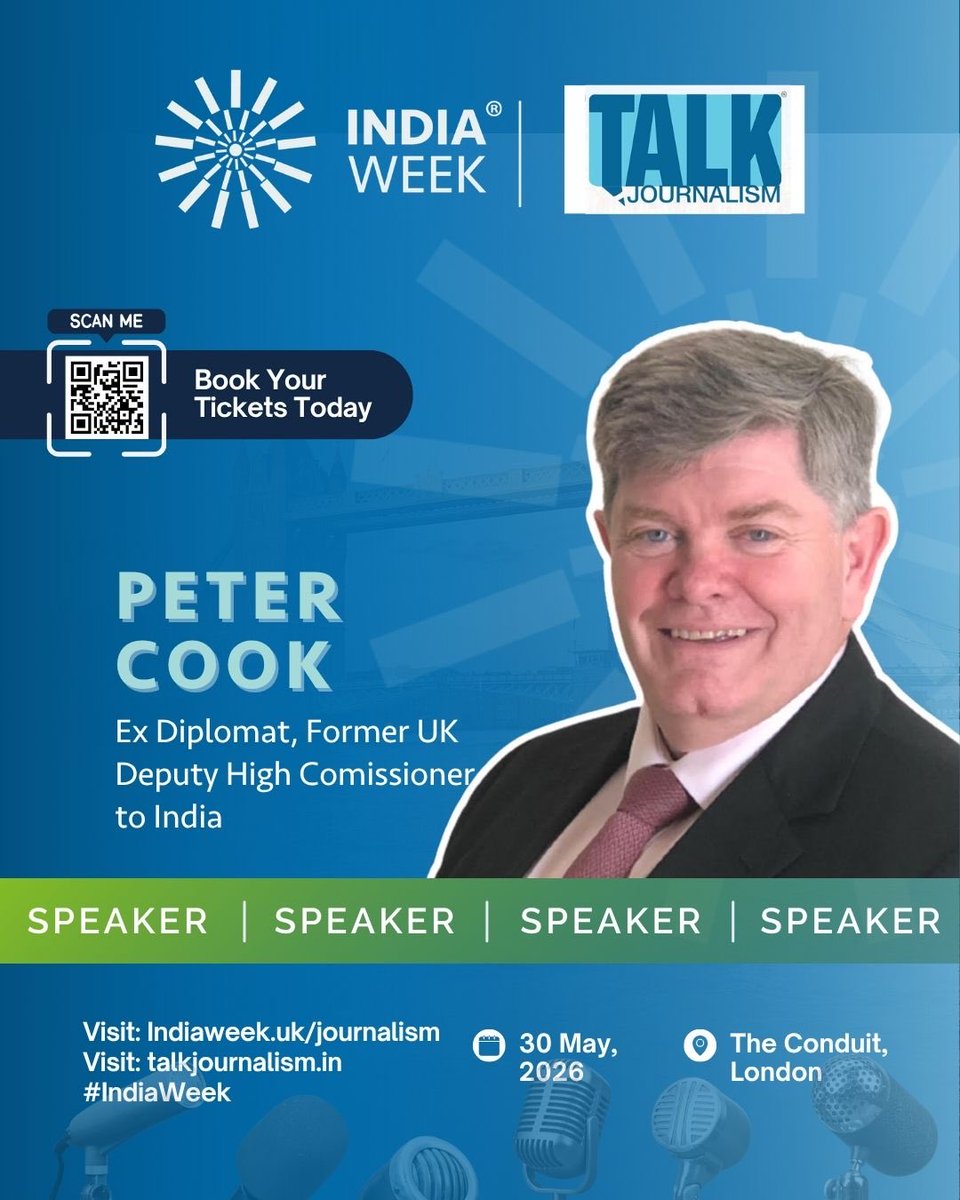 journalism_talk's tweet photo. #TJ26 London Speaker Announcement

We are thrilled to welcome Peter Cook to Talk Journalism London 2026.

Peter is a former UK Deputy High Commissioner to India and ex-diplomat.

Register here: https://t.co/dvVWKeoer5

@epg_london https://t.co/Ww27TvuWjT