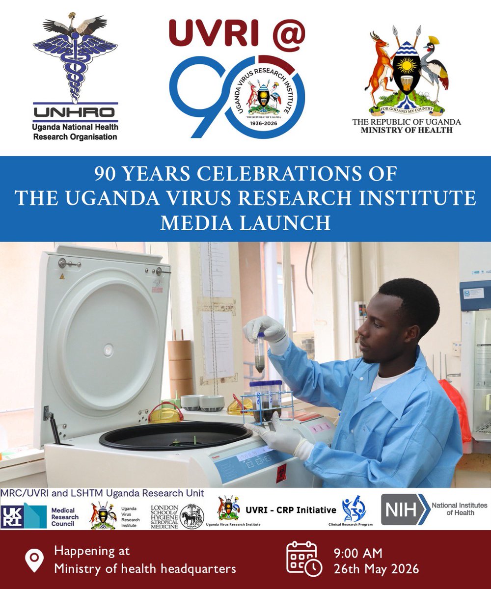 EmilyKabuye's tweet photo. Today we converge to launch the celebrations of the #UVRIat90 years of impacting society, offering expert advice and our contributions to policy, not alone first regional Laboratory to test COVID-19 and now Ebola.CongratsUVRI @UVRIug @UVRI_CRP @MRC_Uganda @KaleebuPontiano https://t.co/ZCHdy7AA9L