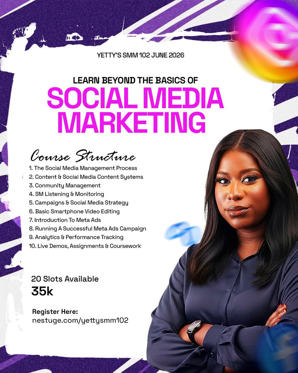 yetunede's tweet photo. Registration for my June Cohort closes in exactly a week.

Take advantage now and secure your spot.

I still have slots going for the early bird fee.

I can’t wait to see you in class

https://t.co/foZDaVLSDK

Kindly help retweet 💜 https://t.co/FjvLTW5Kq7