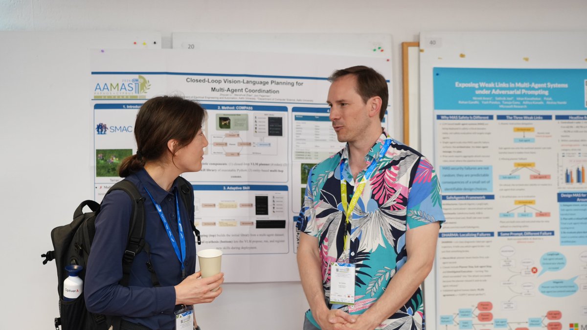 AAMASConference's tweet photo. During AAMAS 2026, the poster session offered participants the opportunity to explore current research in Autonomous Agents and Multiagent Systems.
#AAMAS2026 #Cyprus #AutonomousAgents https://t.co/t0nx0nDRD3