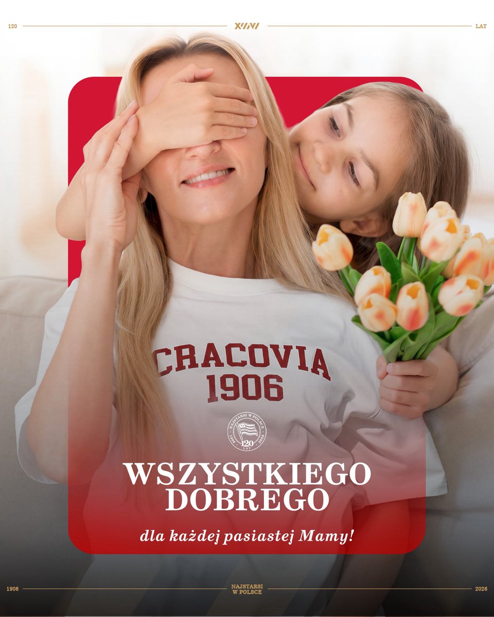 KSCracoviaSA's tweet photo. Dziś jest Dzień Mamy! 🌸

Dziękujemy za miłość, wsparcie i cierpliwość każdego dnia. https://t.co/dCJxBNVrxg
