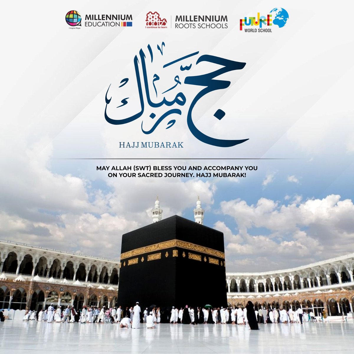 TME_Pakistan's tweet photo. Hajj Mubarak ✨🕋

As millions gather for this sacred journey of faith, prayer, and devotion, we extend our heartfelt wishes to all those performing Hajj this year. May Allah (SWT) accept your prayers, grant you ease in every step, and bless you with endless peace and mercy. 🤍

The Millennium Education family wishes everyone a blessed and spiritually fulfilling Hajj Mubarak.

#HajjMubarak #BlessedJourney #TheMillenniumEducation #RootsMillenniumSchools #FutureWorldSchool #TMUC #MITE #FaithAndUnity