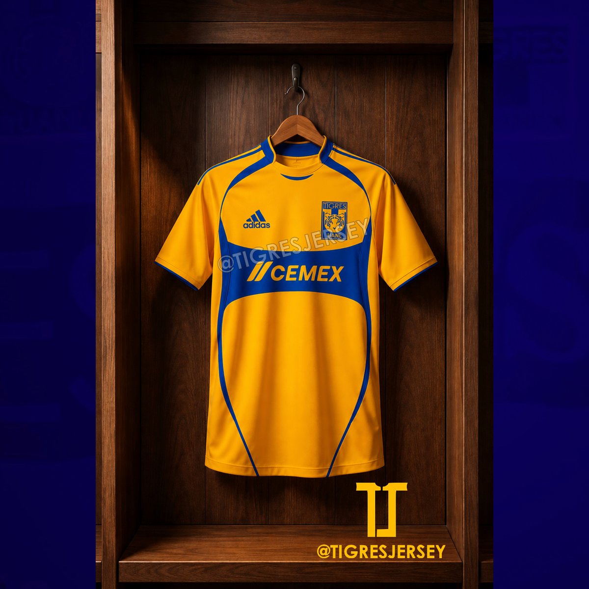 TigresJersey's tweet photo. @adidasfootball @FIFAWorldCup @TigresOficial @adidasMX Definitivamente, una versión actualizada del jersey @adidasMX #teamgeist de @TigresOficial.
Y vale, hasta con el patrocinador principal, @CEMEXMx.
Omitimos el patrón de "código de barras" en la franja para no quitarle peso. Y claro, el escudo actual del equipo.
¿Te agradaría? https://t.co/gY9Dq0ptcc