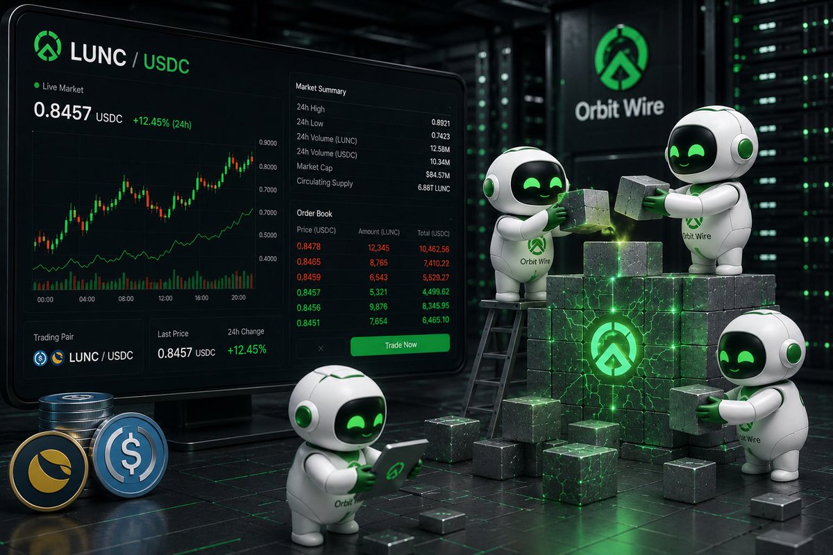 OrbitWire_io's tweet photo. 🚀🤖 Block by block, the future of $LUNC is being BUILT.

While others talk,  Orbit Wire keeps delivering real infrastructure, real utility, and real support for the Terra Classic ecosystem. 🌍⚡

From supporting Layer 2 innovation to expanding trading accessibility, Orbit Wire is becoming one of the key builders pushing $LUNC adoption forward. The ecosystem grows stronger when projects BUILD — and that’s exactly what Orbit Wire is doing every single day. 🏗️🔥

🟢 Seamless trading
🟢 Growing infrastructure
🟢 Supporting Layer 2 projects
🟢 Expanding utility for Terra Classic
🟢 Building the blockchain future block by block

Now you can easily trade USDC to LUNC directly on Orbit Wire and become part of the growing movement powering Terra Classic forward. 💹🌕

🔄 Trade here:
Orbit Wire Trading Pair – LUNC/USDC - https://t.co/Fzf8FqFQQl

The builders never stopped.
The ecosystem never died.
The future of $LUNC is being assembled RIGHT NOW. 🚀🔥

#LUNC #TerraClassic #OrbitWire #Crypto #DeFi #Layer2 #Blockchain #LUNCCommunity #Web3 #USDC