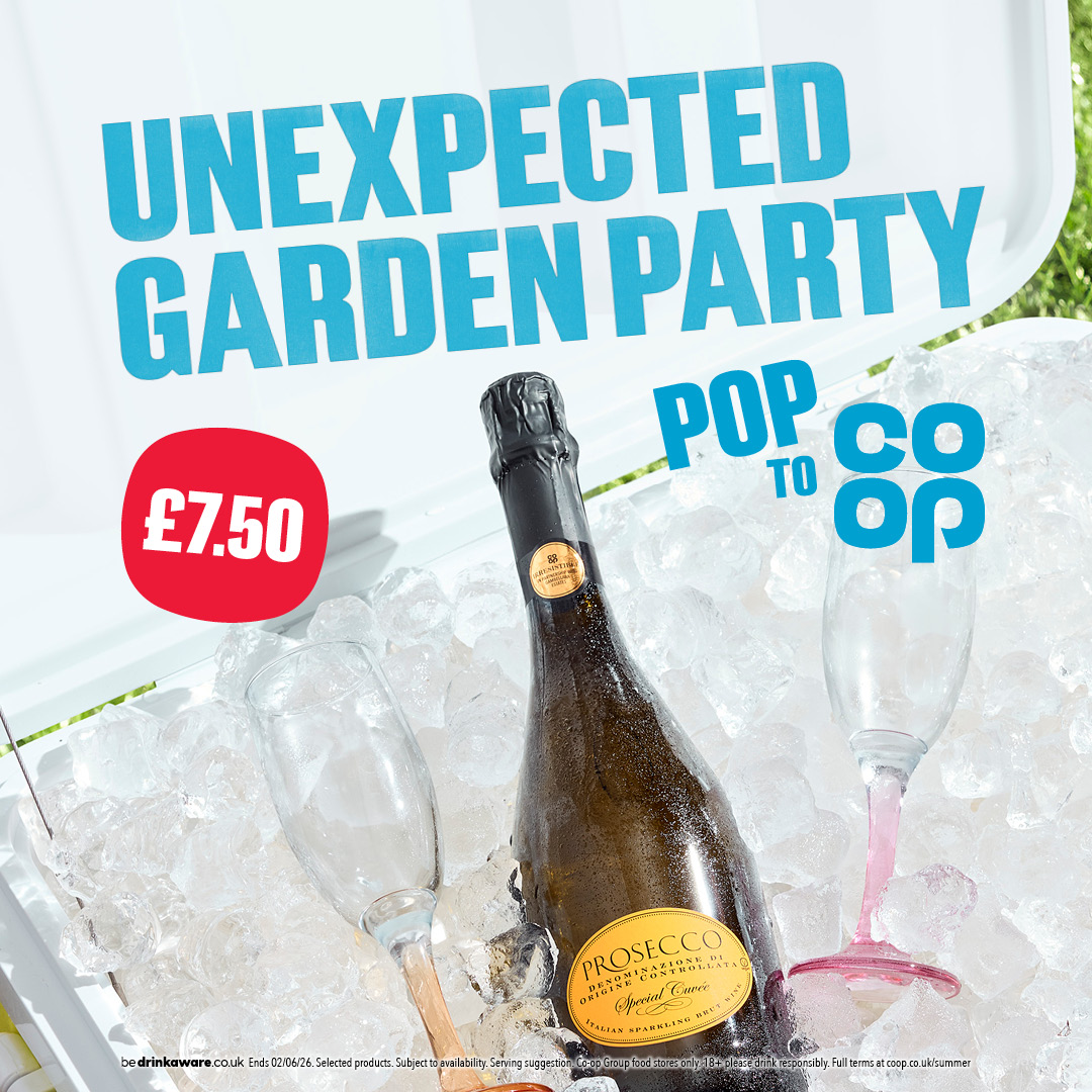 StuFreem's tweet photo. The garden is calling 🤩 Pop to @coopuk for Irresistible Prosecco. Now £7.50 🥂 https://t.co/KWuL5RWyL7
