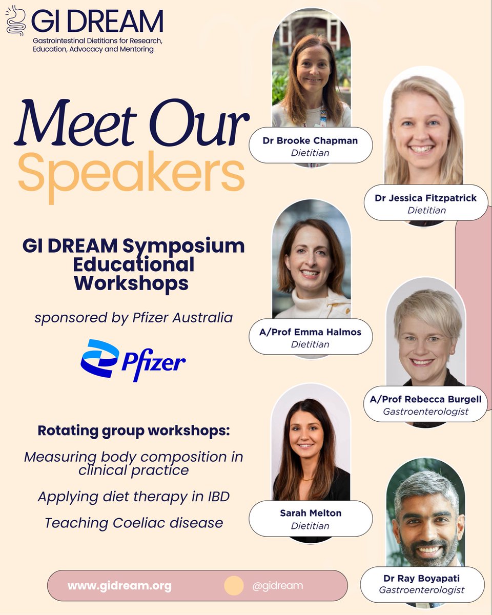 GI_DREAM_'s tweet photo. The GI DREAM Symposium Educational Workshops sponsored by Pfizer Australia 

Designed for practical, clinically focused learning for health professionals. 

📅 Saturday 1st August 2026
📍 Melbourne, Australia 

More information &amp; tickets here: https://t.co/iAiO4acKwe https://t.co/rQoQoW0C5g