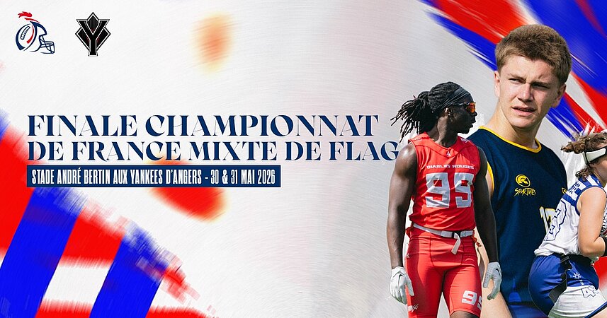 Angers's tweet photo. La ville d'Angers s'apprête à devenir la capitale française du #Flag ! Les 30 et 31 mai 2026 le stade André Bertin vibrera au rythme de la finale nationale du Championnat de France. #SportAngers https://t.co/c3BdYqZn5d https://t.co/AzZeoE1Lxv