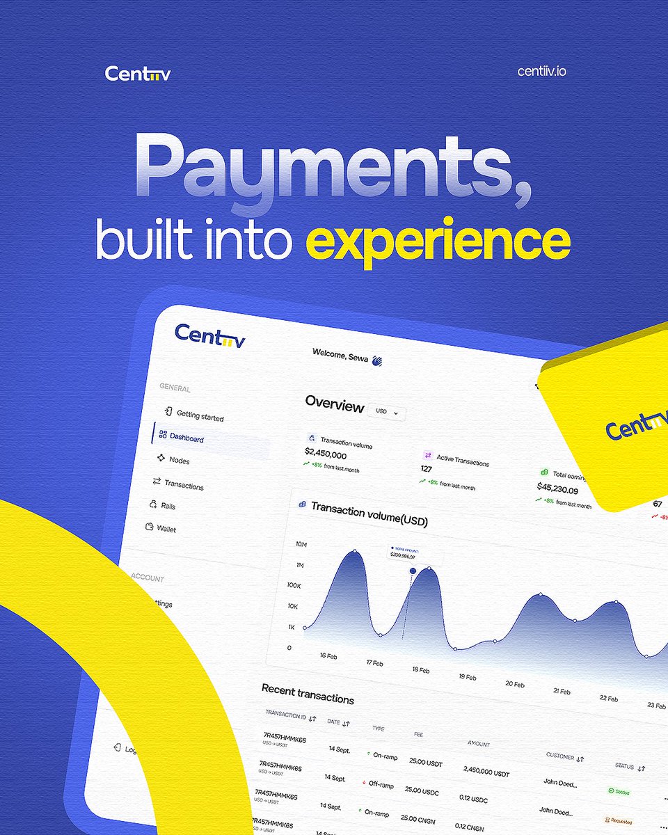 _Centiiv's tweet photo. No interruptions.
No friction. 
No uncertainty.

Just seamless transactions integrated naturally into the customer journey.

We help businesses create payment experiences that feel effortless and designed for speed, simplicity, and reliability.

Great technology works quietly in the background.Users increasingly expect payments to happen inside products, across borders, without friction. 

Businesses that adopt this mindset create better experiences and stronger retention. 

Infrastructure is becoming a product strategy.