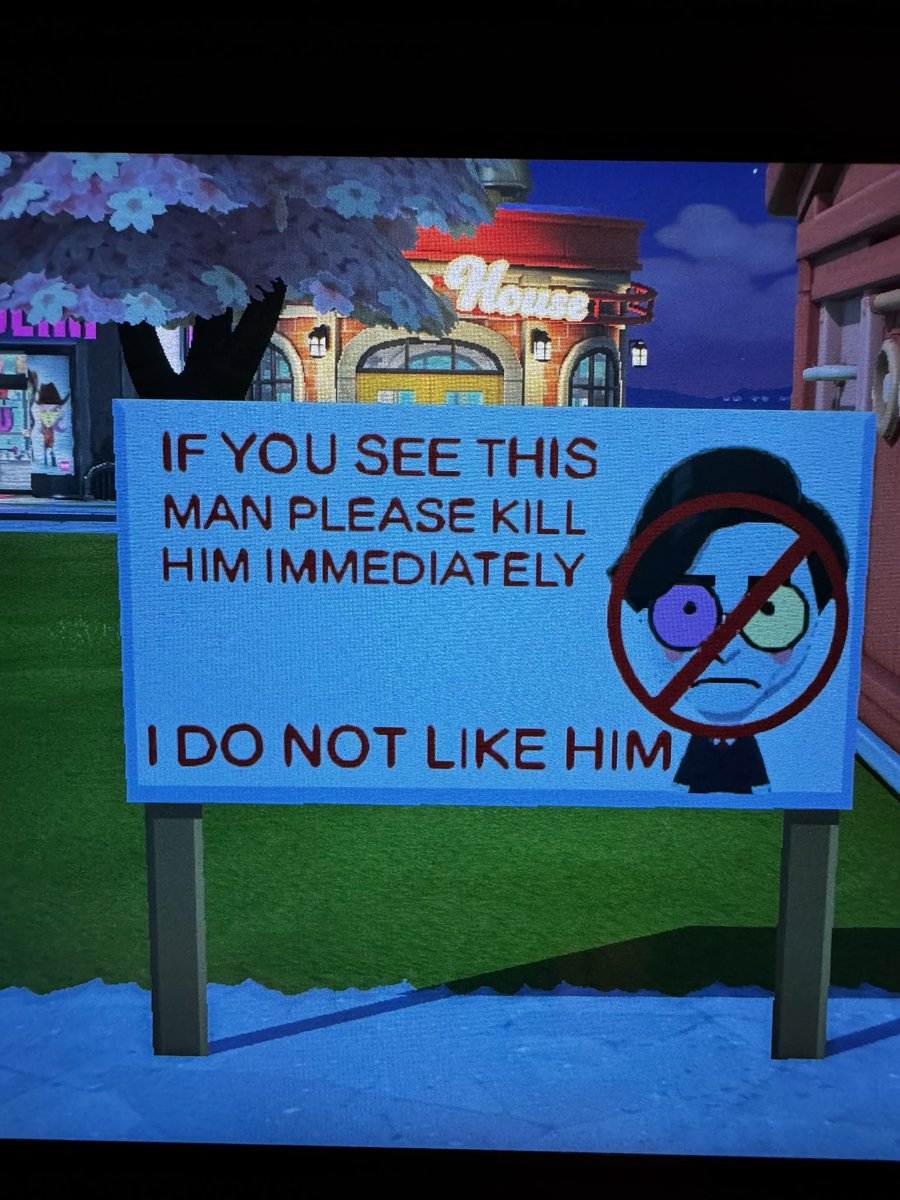 gloopyVT's tweet photo. I made anti-spamton propaganda billboards for my Tomodachi life island ::) https://t.co/bkHtG6W6Rt