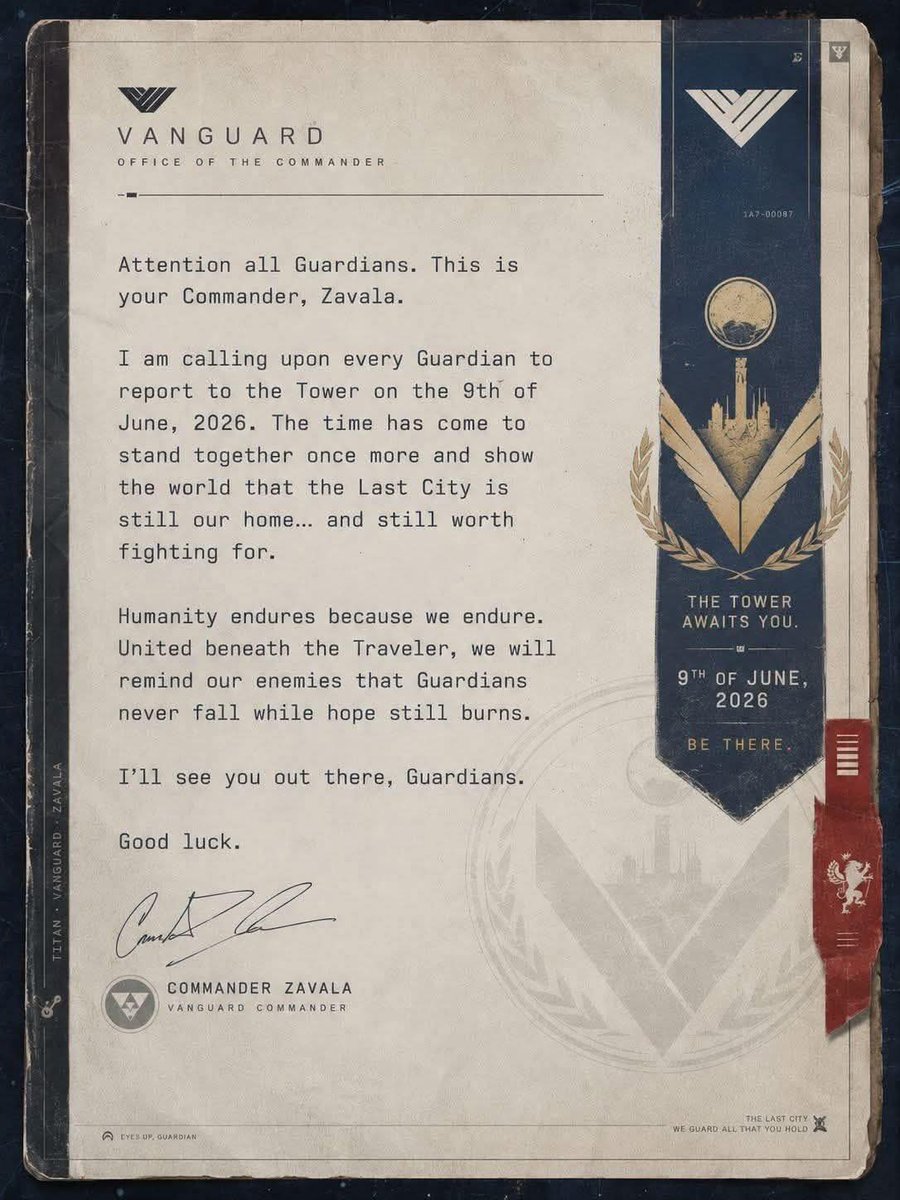 SeanLyall's tweet photo. I will be there with my fellow Guardians June 9  @Sony @Bungie @DestinyTheGame 
#Destiny2 https://t.co/su6LvkdeTS