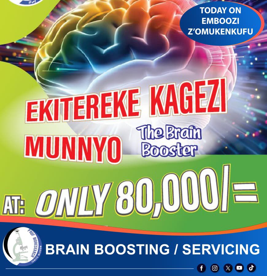 profbioresearch's tweet photo. EKITEREKE KAGEZI MUNNYO THE BRAIN BOOSTER PACKAGE 💡

🔥 Grab the discounted offer products today for School 

📡 Live Stream: https://t.co/DHDN9c0qPy

🔍 KEY TOPICS OF DISCUSSION
✔ Memory Loss ✔ Mental Fatigue ✔ Brain Waves ✔ Focus &amp; Mental Alertness ✔ Natural Brain https://t.co/oYSWYSYwqm
