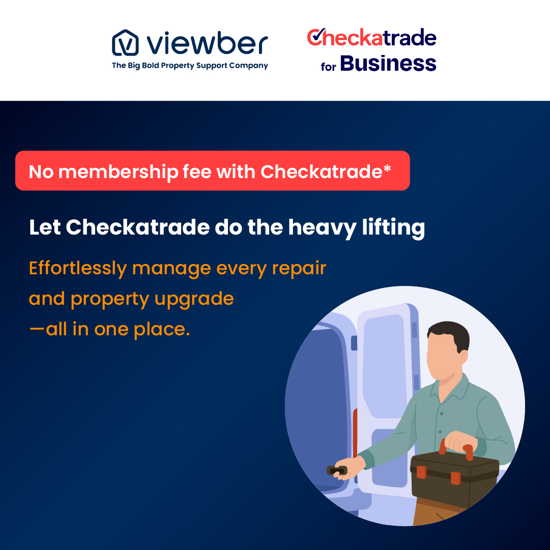 _Viewber's tweet photo. There's a smarter way to handle property maintenance. 

Through your Viewber client dashboard, you can tap into Checkatrade's network of over 50,000 vetted and reviewed tradespeople and spend less time chasing quotes and more time growing your business.

Here's what you get:

1️⃣ Every Checkatrade member is insured, checked, and reviewed by real customers.
2️⃣ Manage repairs directly from your Viewber dashboard.
3️⃣ Trusted tradespeople available across the UK, wherever your properties are.
4️⃣ Share a co-branded link with tenants so they can report issues with ease.

Take the stress out of property maintenance today. Register or log in to your Viewber client dashboard: https://t.co/e8ni12MDiA

💡 No Checkatrade membership fee, and save up to £1,500 on your first three jobs with code VIEWBER (T&Cs apply).

#Viewber #Checkatrade #PropertyManagement #Landlords #PropertyMaintenance #PropTech