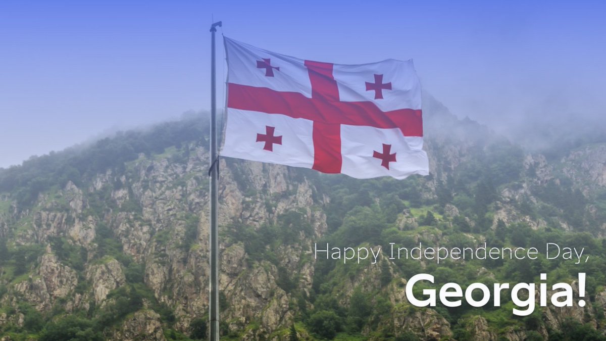 MFAestonia's tweet photo. Estonia extends heartfelt congratulations to the people of Georgia on your Independence Day.
We remain committed to supporting the Georgian people’s wish for democracy and their European aspirations. https://t.co/6O6ojp1Y03