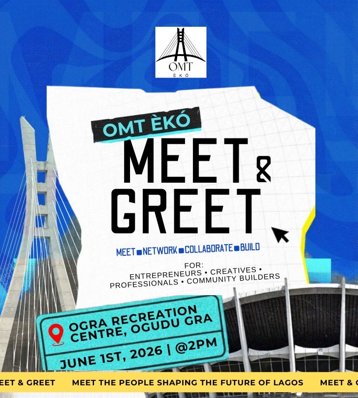omteko7's tweet photo. Not every room changes your life. But some rooms connect you to people who can.
OMTÈkó Meet &amp; Greet is bringing together creatives, entrepreneurs, professionals &amp; community builders in Lagos.
📍 Ogudu GRA 📅 June 1st ⏰ 2PM
#omteko #lagosevents #meetandgreet #lagosnetworking https://t.co/RMLUkyyv8A