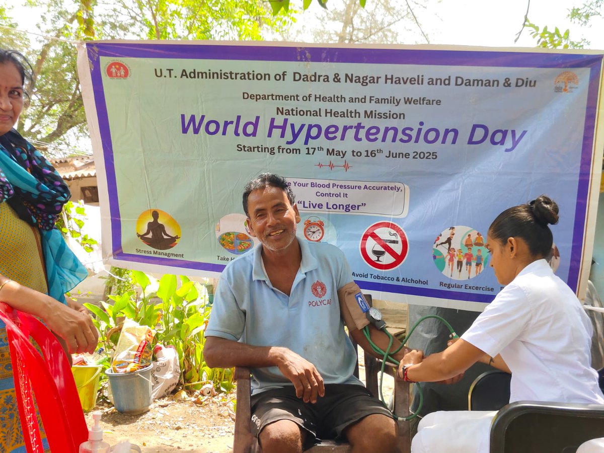 NHMDNHDD's tweet photo. ๐ฉบ UT of DNHDD is conducting BP Screening Camps, Health Talks & IEC Awareness Activities across Health Facilities and communities under World Hypertension Day 2026 โค๏ธ
#WorldHypertensionDay #KnowYourNumbers #ControlBP #DNHDD https://t.co/27rEwG30eJ