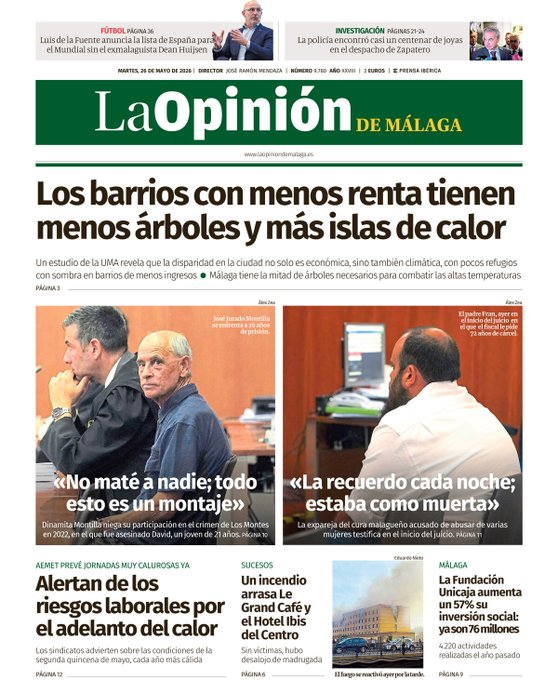 AngelR_eco's tweet photo. Lo llevamos diciendo @VerdesEquoMlg desde 2023 y ahora @InfoUMA nos da la razón: La gestión del arbolado en Málaga ni conoce ni aplica el concepto de justicia ambiental y eso está matando gente en los barrios más vulnerables. Seguimos... https://t.co/5sx0f2Biwo @opiniondemalaga https://t.co/tYeUmfUE74