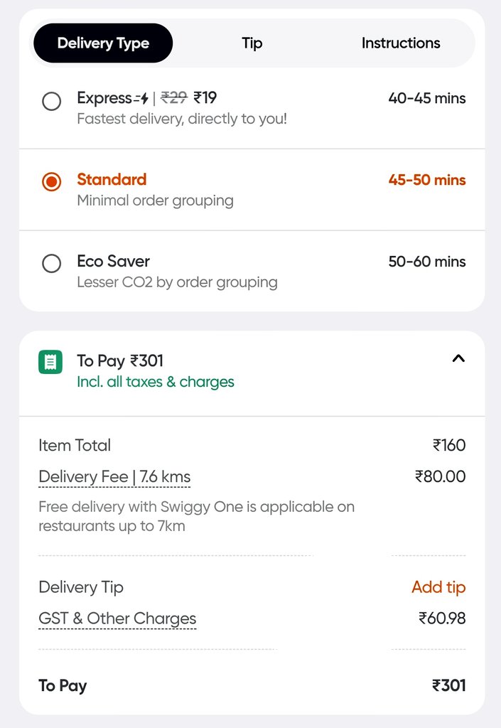 VijayvitthalA's tweet photo. Scam by @Swiggy to loot people.
Shortest & fastest path - 6.8 KM, 19 mins = Free delivery for SwiggyOne members
Preferred path by Swiggy - 7.6 KM, 24 mins = Rs.80/- Delivery charge
#swiggyscam #swiggylootingmoney https://t.co/w0FfCgfoL3