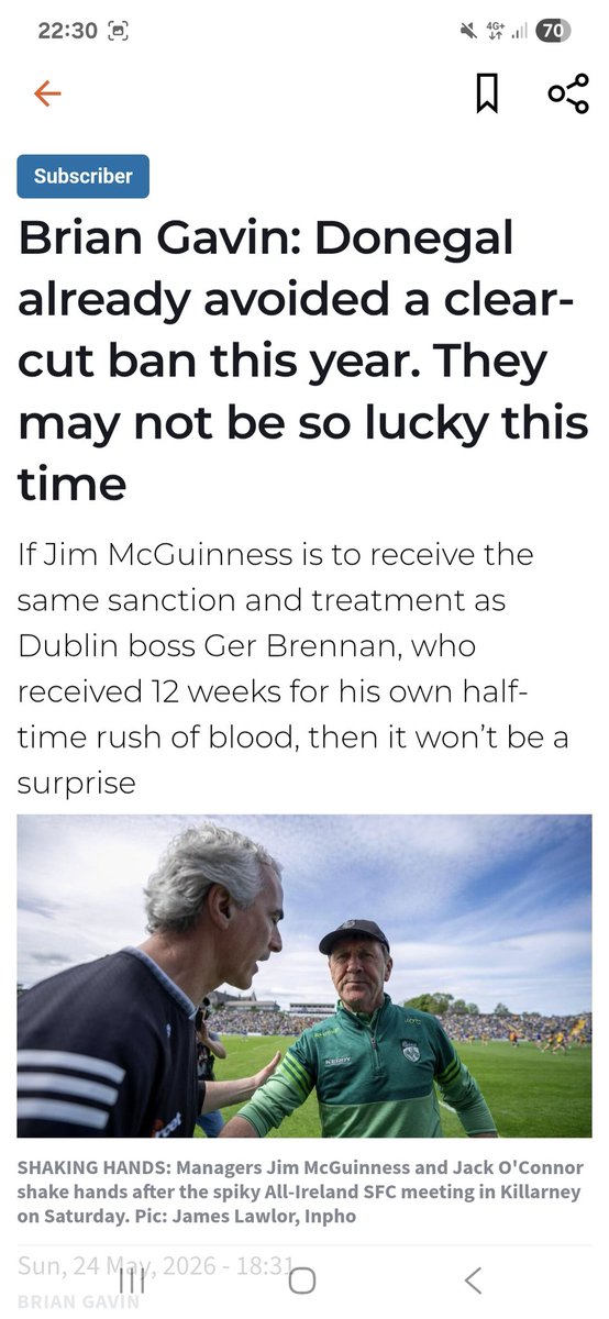 PaddyMcGill1985's tweet photo. Strange the Ger Brennan incident is constantly used as a reference point. They are not the same. GB received a red. 

Donegal were not the aggressors on Saturday. Kerry have some power in the media.

This feels more like a witch-hunt and an onslaught. https://t.co/wUZQl7WZmp