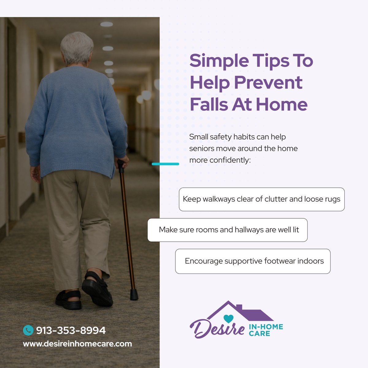 DesireCares's tweet photo. Supporting seniors with mobility challenges often starts with simple daily habits and a safer environment. 

📞: 1-913-353-8994 
📧: admin@desireinhomecare.com 
🔗: https://t.co/IE1OeJpLRn 

#KansasCityMO #SeniorHomeCare #Loveyourself #MobilitySupport #DailyCare https://t.co/MDIHbPHJzp