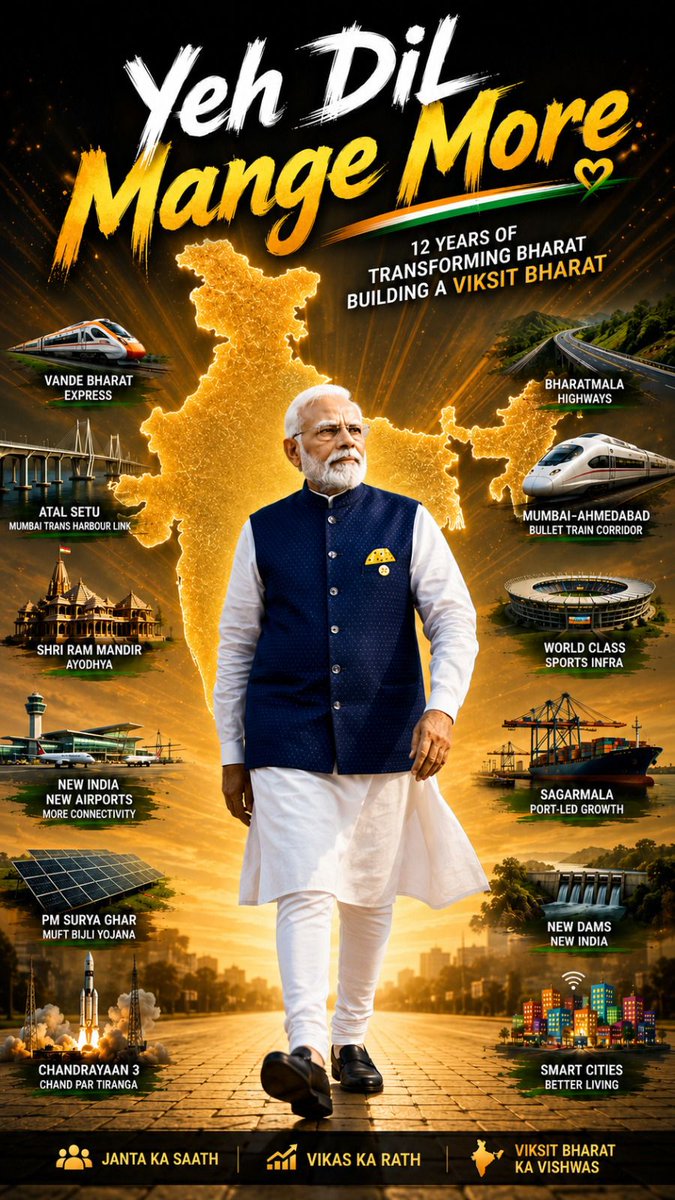 MananDaniBJP's tweet photo. आदरणीय प्रधानमंत्री श्री @narendramodi जी के नेतृत्व में भारत ने सिर्फ योजनाएँ नहीं बनाई बल्कि हर क्षेत्र में नया अध्याय लिखा।

🚆 इंफ्रास्ट्रक्चर की रफ्तार,
🛰️ टेक्नोलॉजी का विस्तार,
🛡️ सुरक्षा का सशक्त संकल्प,
🌍 और विश्व में बढ़ता भारत का मान —
ये 12 साल सेवा, सुशासन और संकल्प के प्रतीक बन चुके हैं।

अब लक्ष्य सिर्फ विकास नहीं, बल्कि “विकसित भारत” का निर्माण है।