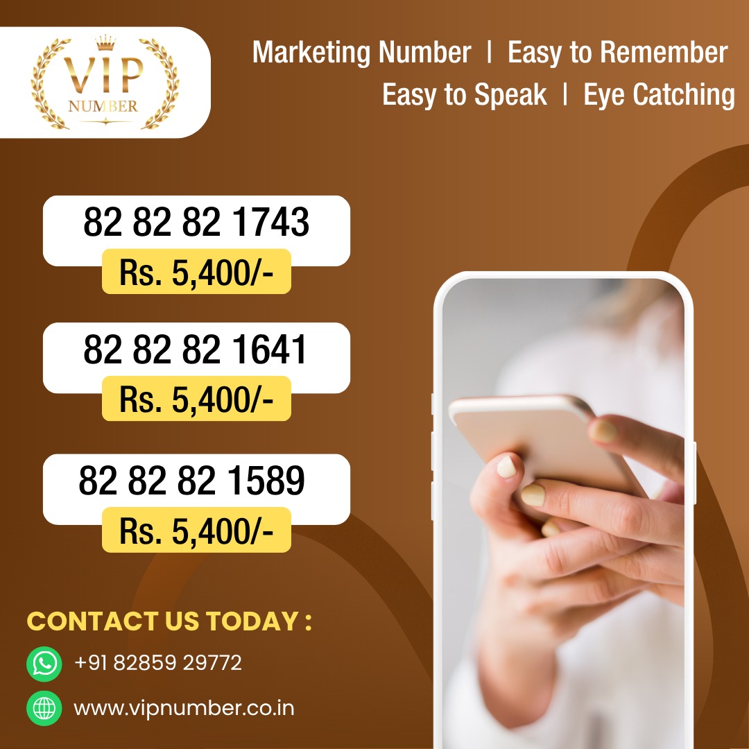 vipnumber315's tweet photo. We’re offering exclusive deals on premium mobile numbers

Visit our website https://t.co/7LCXj1dZ1G to place your order or contact us at "info@vipnumber.co.in"

#vipnumber #chosenumber #fancynumbers #PremiumNumbers #vipnumberstore https://t.co/2mymsqYhlv