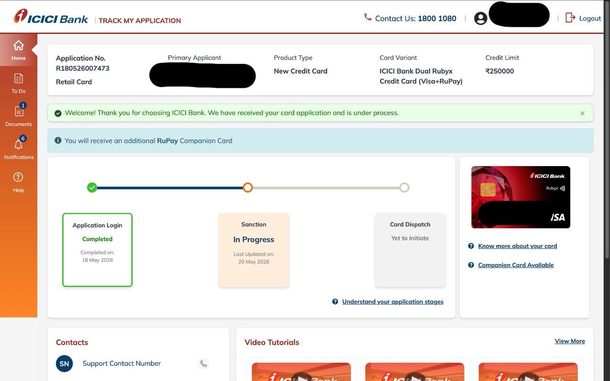 arya_subhaa's tweet photo. Applied for the ICICI Alumni Privilege Credit Card, but the application has been stuck at the “Sanction” stage for the last 6 days with no updates.

Requesting @ICICIBank_Care to kindly look into this and help fast-track the process. 🙏 https://t.co/6lin115JZC