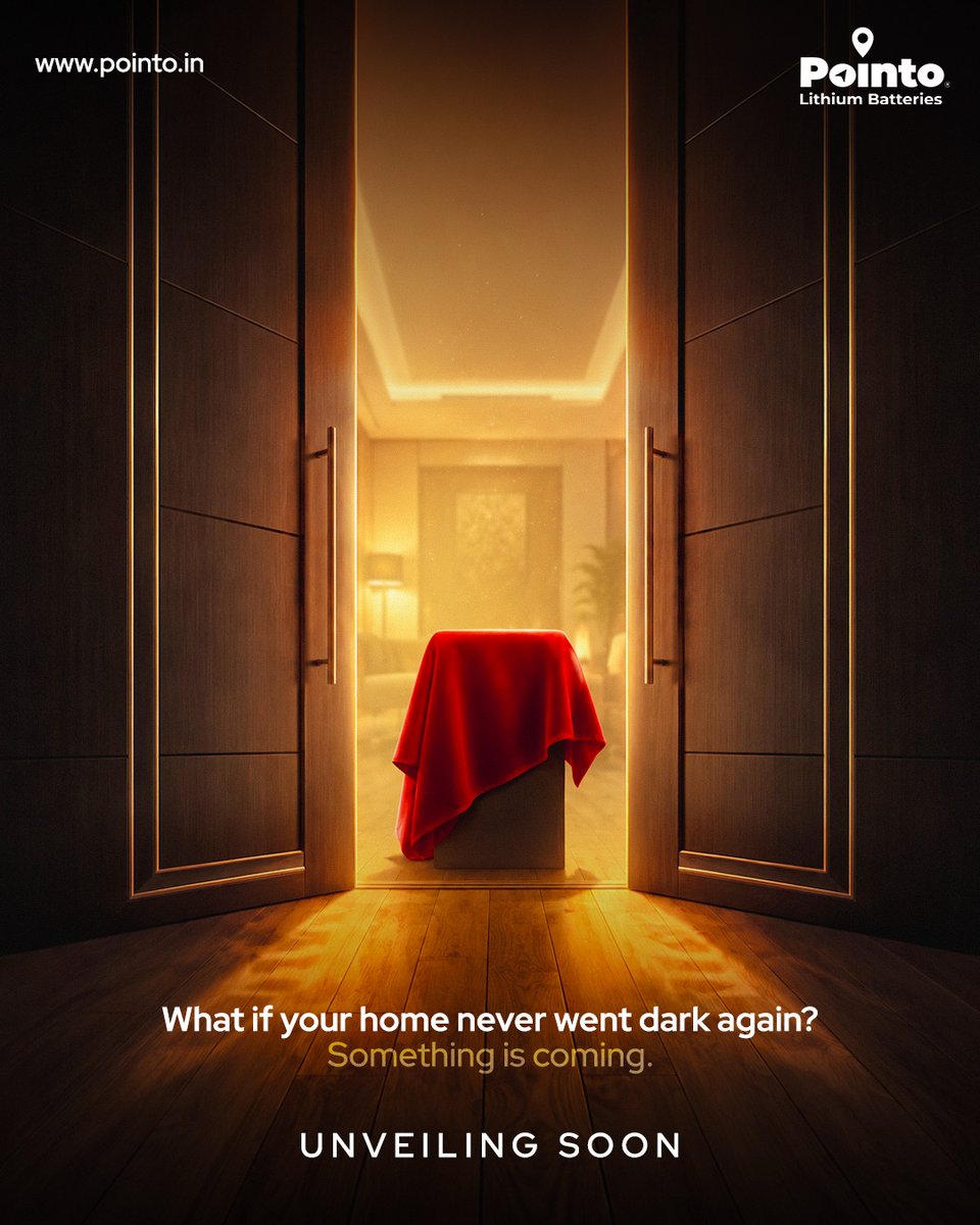 PointoIndia's tweet photo. Something powerful is about to enter your homes.
Not just backup. Not just power.
A smarter way to keep life running — uninterrupted. ⚡
The wait won’t be long.
Stay tuned as Pointo unveils what’s next for home energy.

#UnveilingSoon #Pointo #Innovation https://t.co/e9hjQ0SkAD