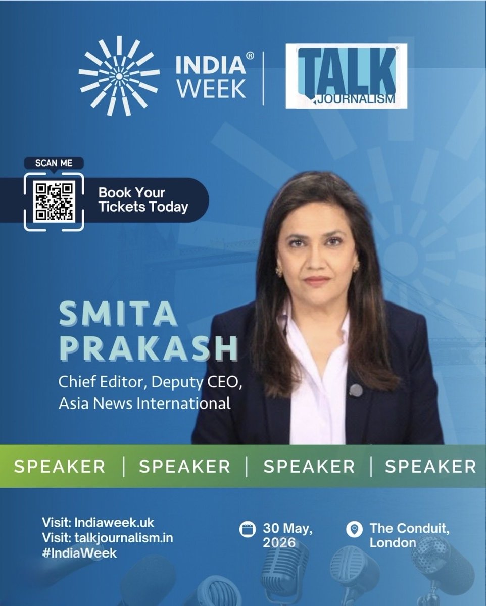 journalism_talk's tweet photo. #TJ26 London Speaker Announcement

We are thrilled to welcome @smitaprakash to Talk Journalism London 2026.

Smita is the Chief Editor and Deputy CEO at Asian News International.

Register here: https://t.co/hmQHPG9T0m…

@epg_london https://t.co/VksKHp2c6N