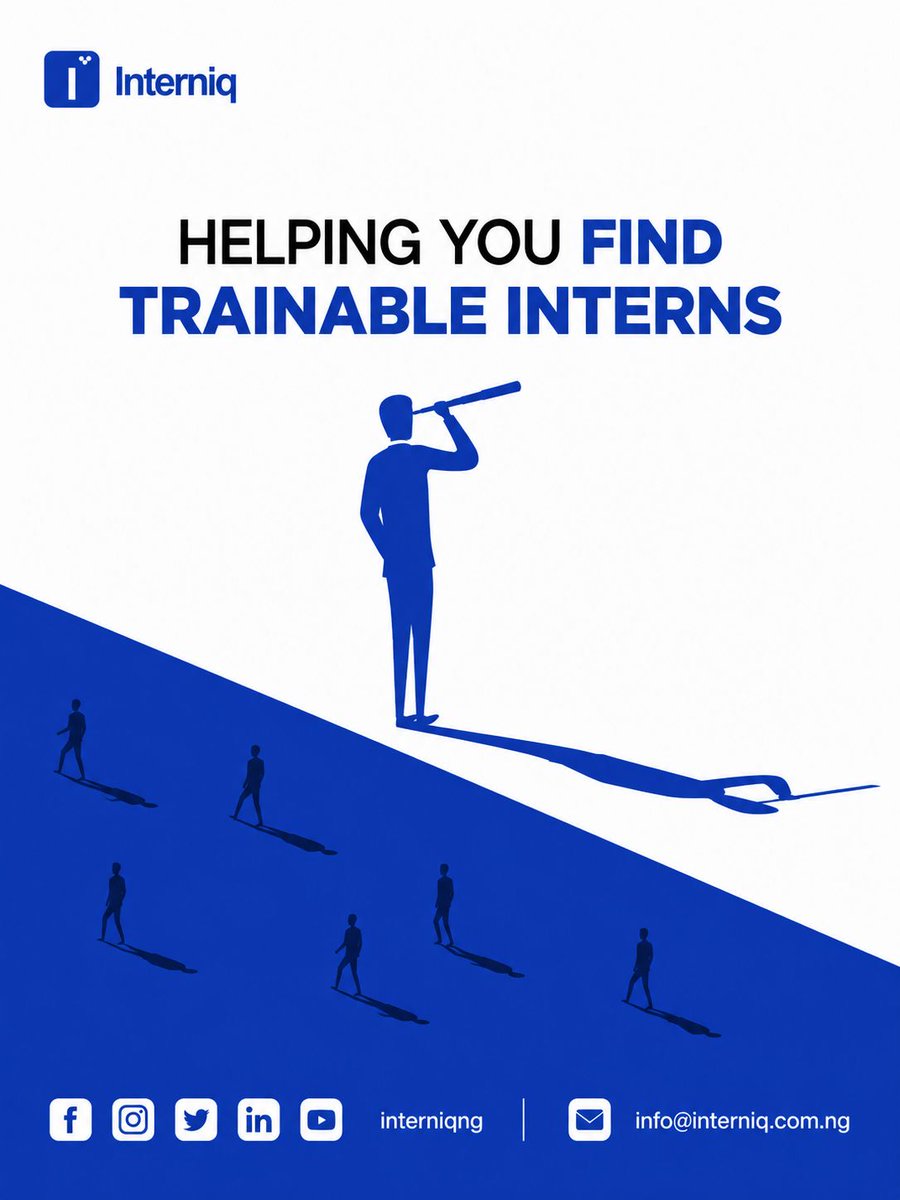 InterniqNg's tweet photo. Hiring is expensive, but trainable talent is everywhere.

Some of the best long term employees started as interns. Internships are no longer just student programs they’re talent pipelines.

At Interniq, we’re helping companies connect with young talent.
 #Internships #Recruitment https://t.co/ko5LpJkSM2
