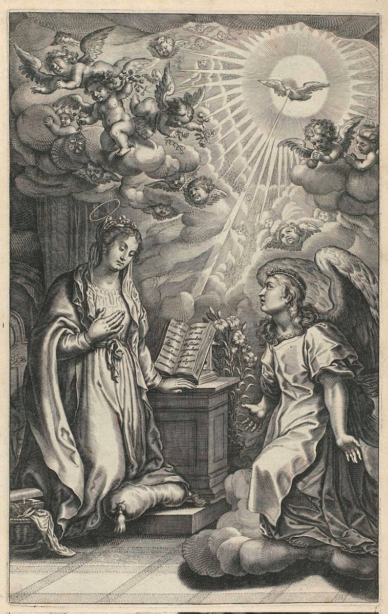 solas_na_greine's tweet photo. Annunciation Engraving, François Stuerhelt after Cornelis Galle, c.1600 - 1652 https://t.co/84kHDy6b1Y