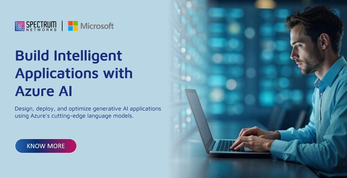 specnt's tweet photo. 🤖Develop Generative AI Apps with Azure

Our Develop Generative AI Apps in Azure AI training empowers you to build sophisticated generative AI applications powered by large language models.

👉Enroll now: https://t.co/XJQvYgj6Cd

📩Contact us at insidesales@specnt.com for details https://t.co/nIAKhk8Tiz