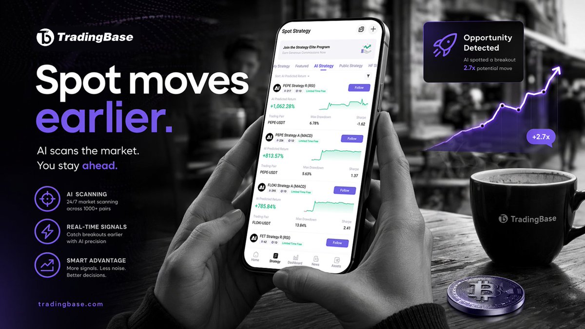 TradingBaseAI's tweet photo. Most traders react after the move.
TradingBase AI helps you spot momentum
before the crowd catches up.
#TradingBaseAI https://t.co/feYKeE3As8
