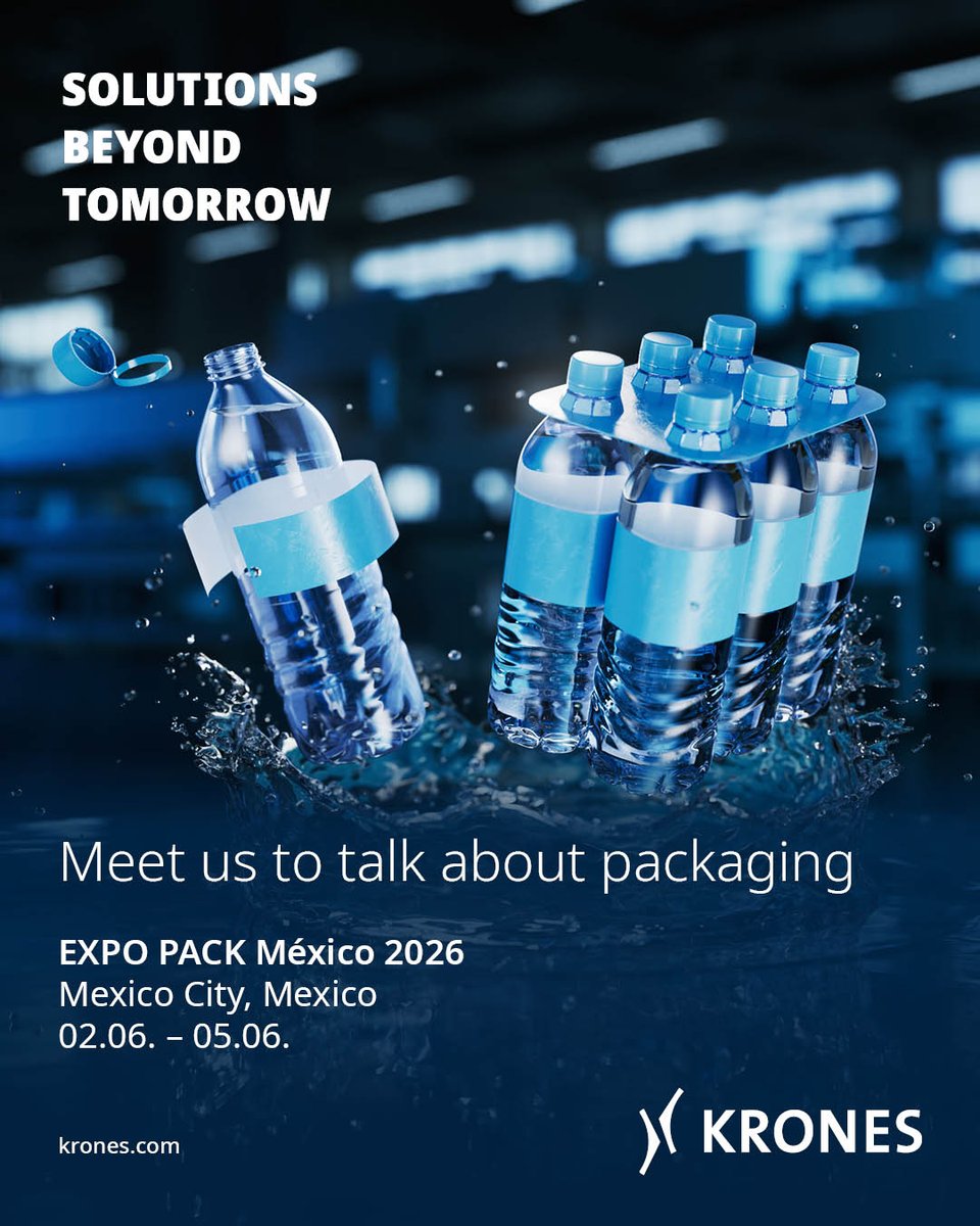 KronesAG's tweet photo. Ready for innovation? 🚀

Join us at Booth 3814 at  EXPO PACK México 2026 to discover our latest solutions for the beverage and liquid food industry. 📍 https://t.co/sxVFy8epeT