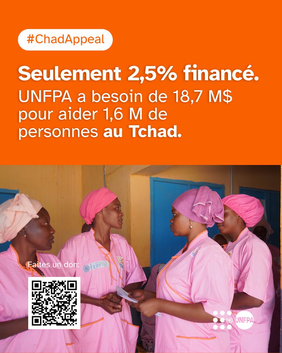 UNFPA_WCARO's tweet photo. Pour les femmes et les filles déplacées, la sécurité n’est pas acquise.
Au Tchad, les risques de violence et d’exploitation augmentent.
Protéger, c’est préserver des vies et la dignité.
Soutenez : https://t.co/qxarP5C13i
#EndGBV https://t.co/3AnudJg8Ta
